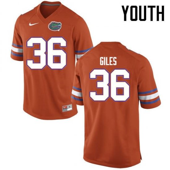 Youth Florida Gators #36 Eddie Giles NCAA Nike Orange Authentic Stitched College Football Jersey LYJ6262VC